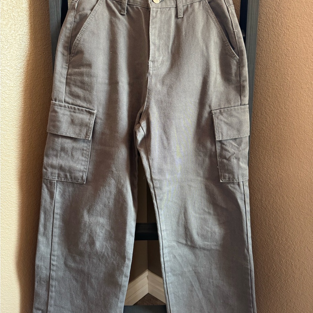 Gray Wide Leg Pants with Casual Comfort
